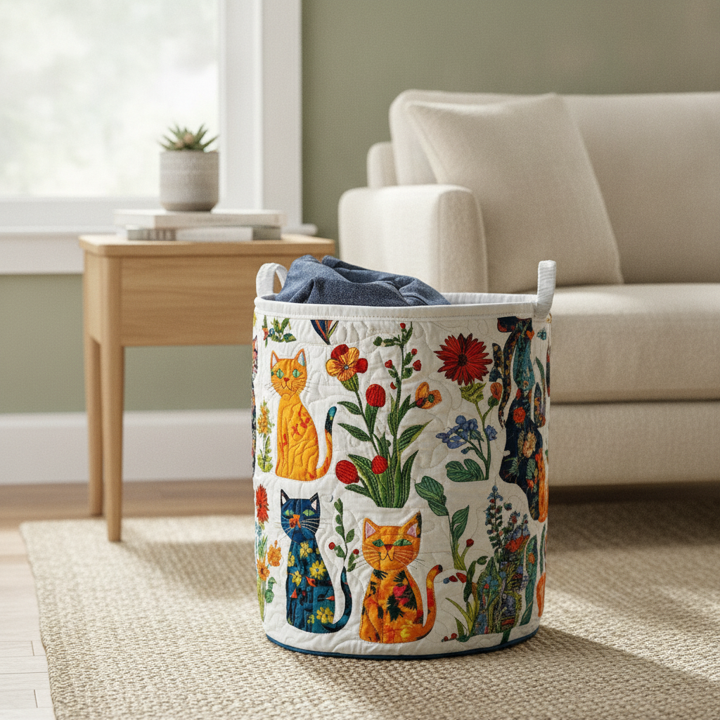 Snuggle Cats Laundry Basket