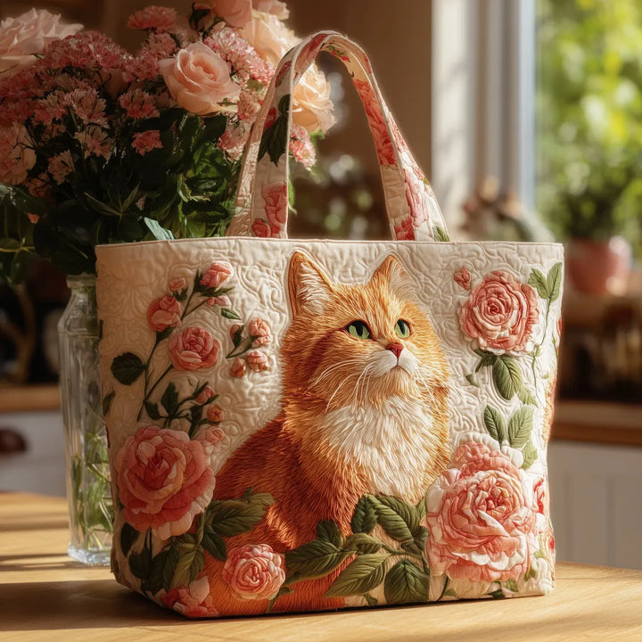 Vintage Bag "Red Cat Among Roses" — Romantic