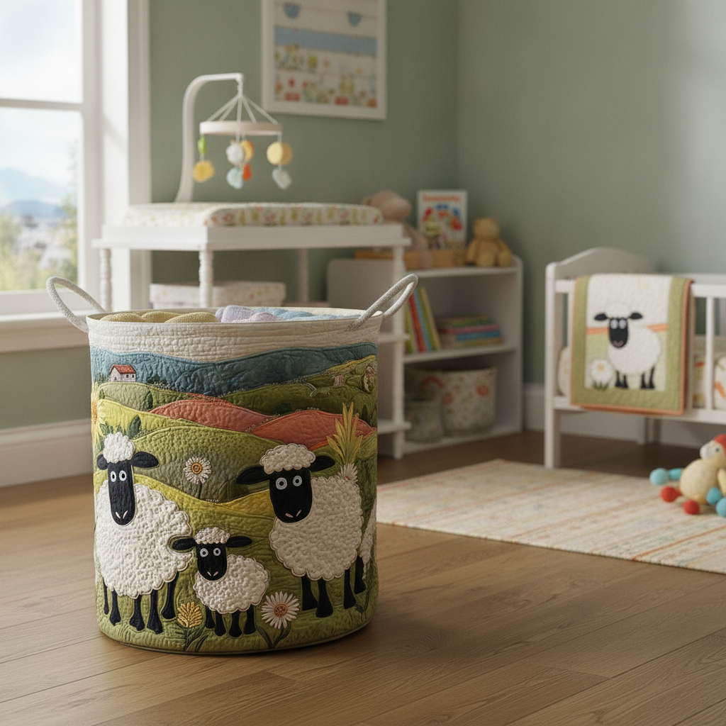 Cozy Sheep Laundry Basket