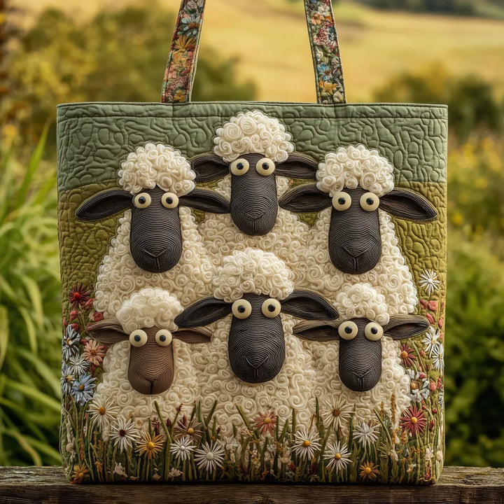 Embroidered Vintage Bag "Little Sheep in the Field" — Pastoral