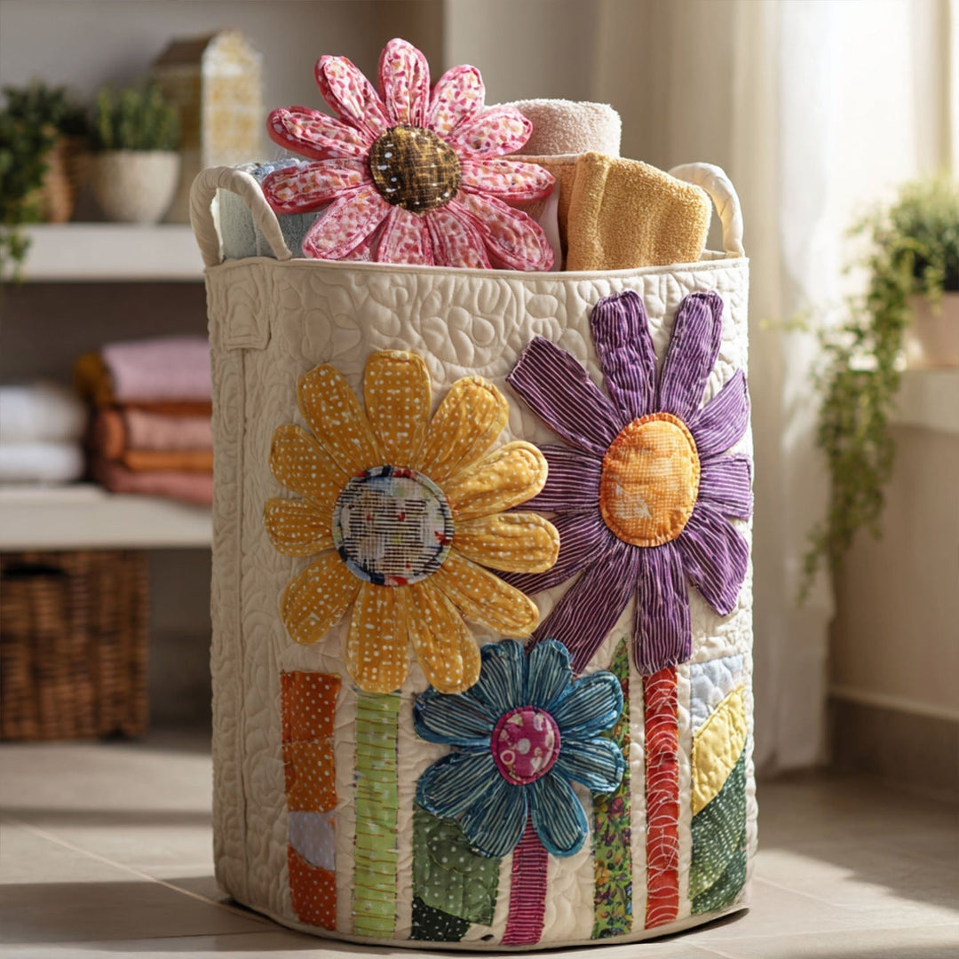 Antique Floral Laundry Basket