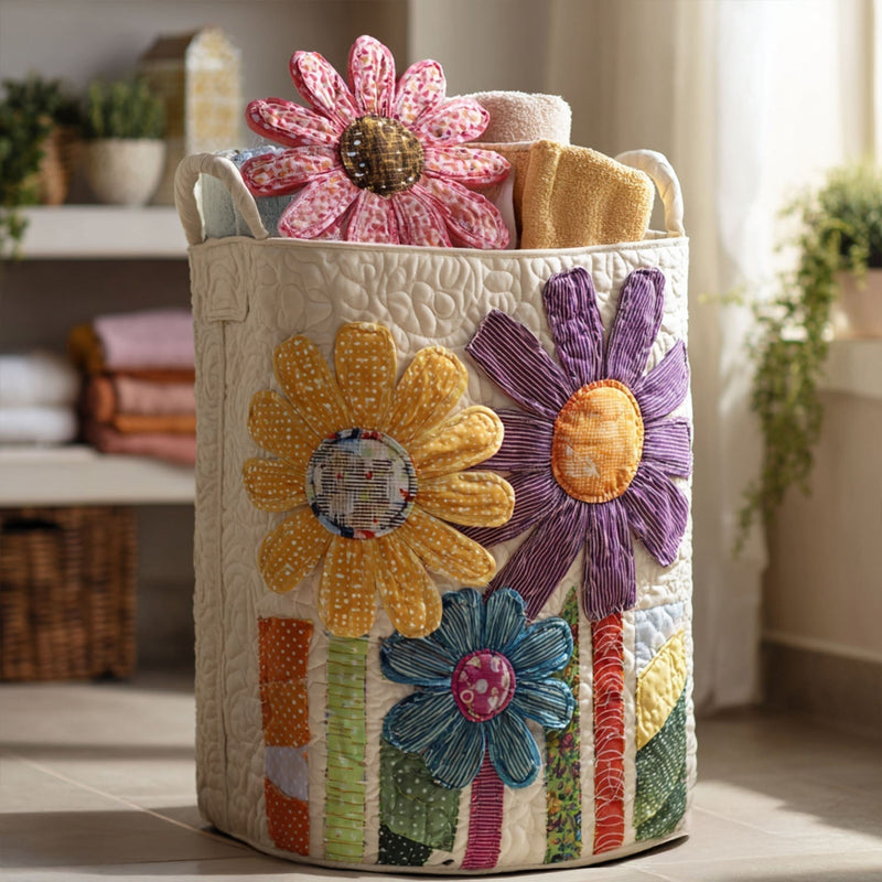 Antique Floral Laundry Basket