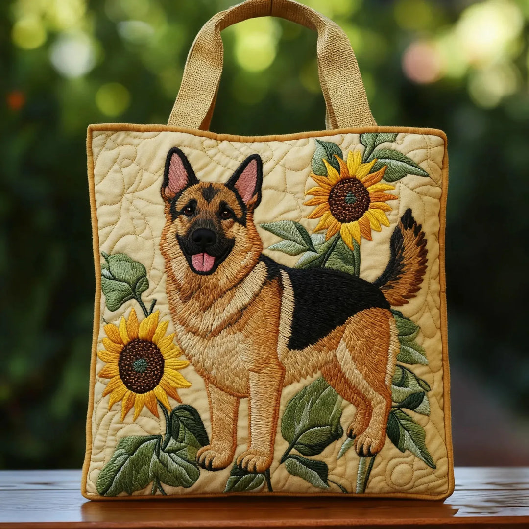 Vintage Handmade Bag "Shepherd Dog and Sunflowers" — Country