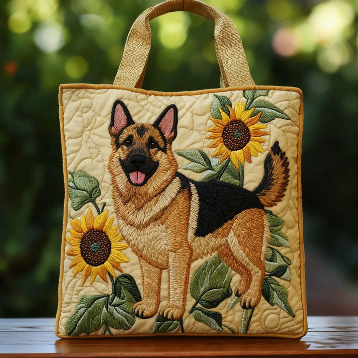 Vintage Handmade Bag "Shepherd Dog and Sunflowers" — Country