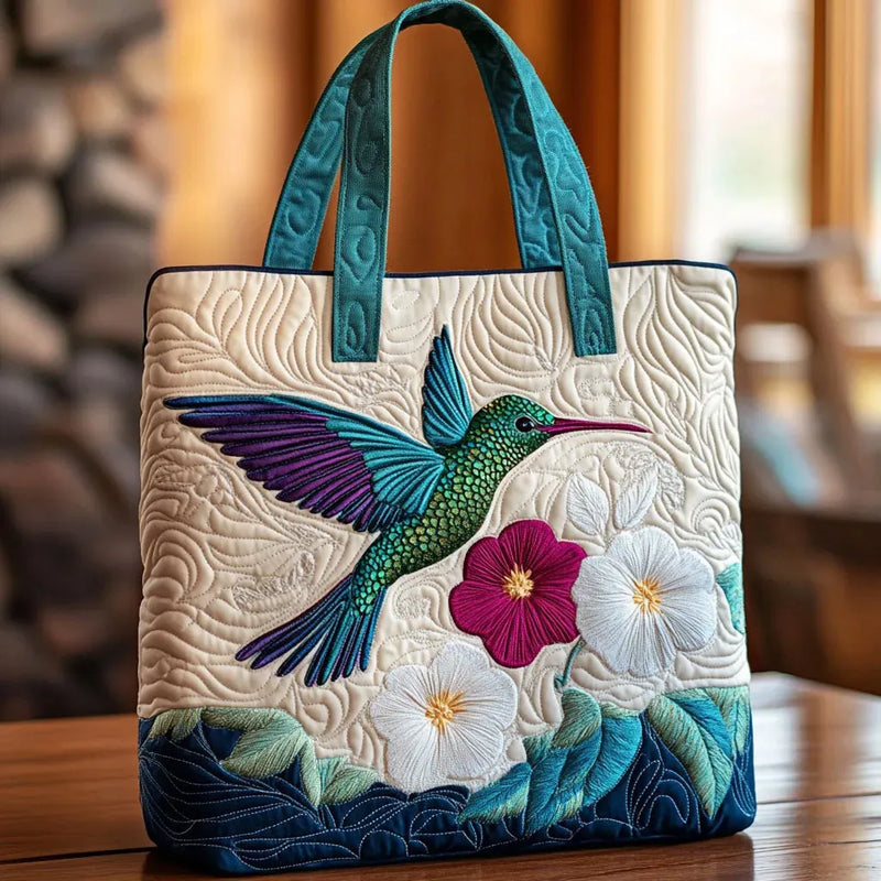 Vintage Bag "Hummingbird and Hibiscus" — Tropical