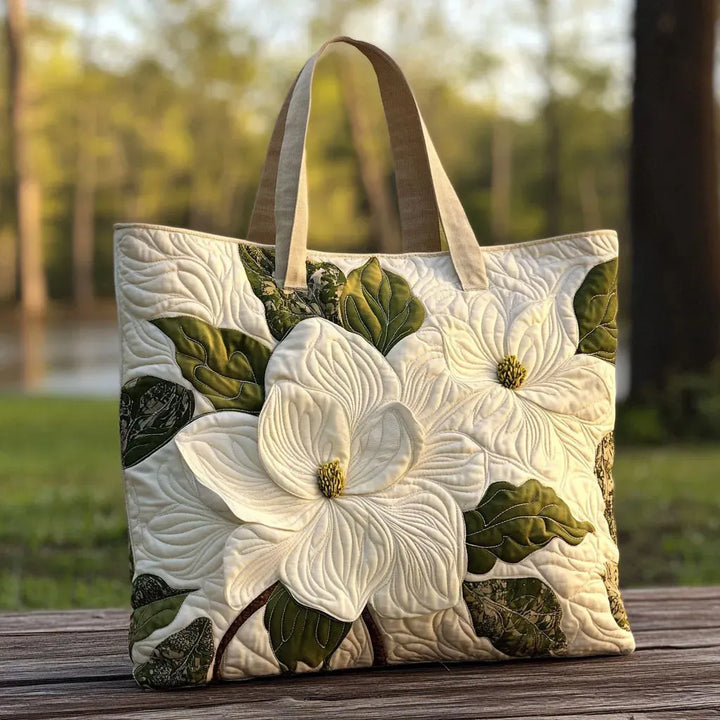Embroidered Vintage Bag "White Magnolia" — Classic