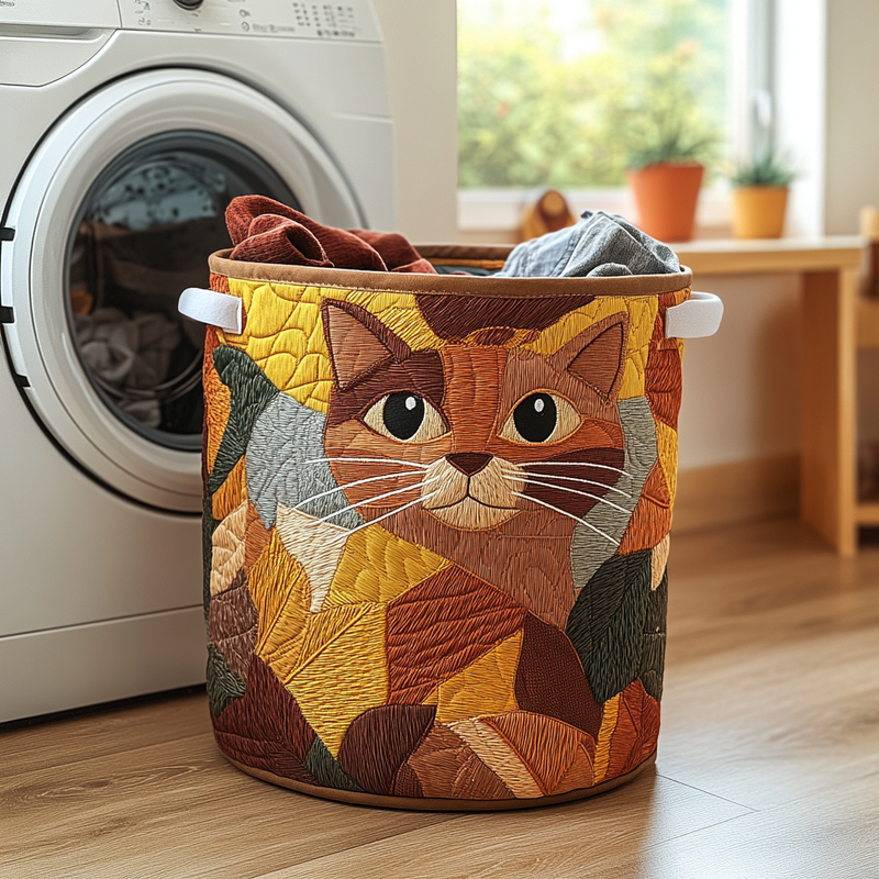 Cozy Cat Laundry Basket