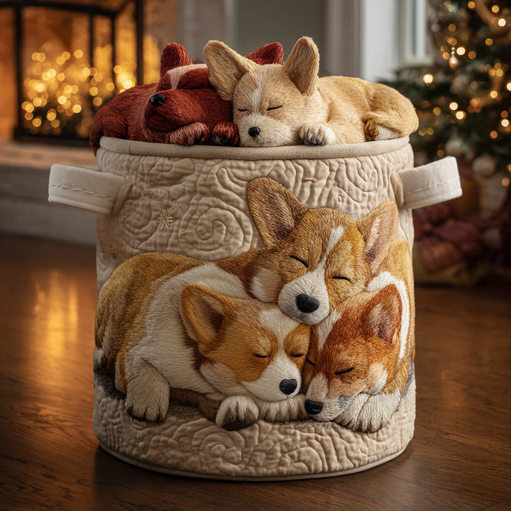 Holiday Corgi Dreams Laundry Basket