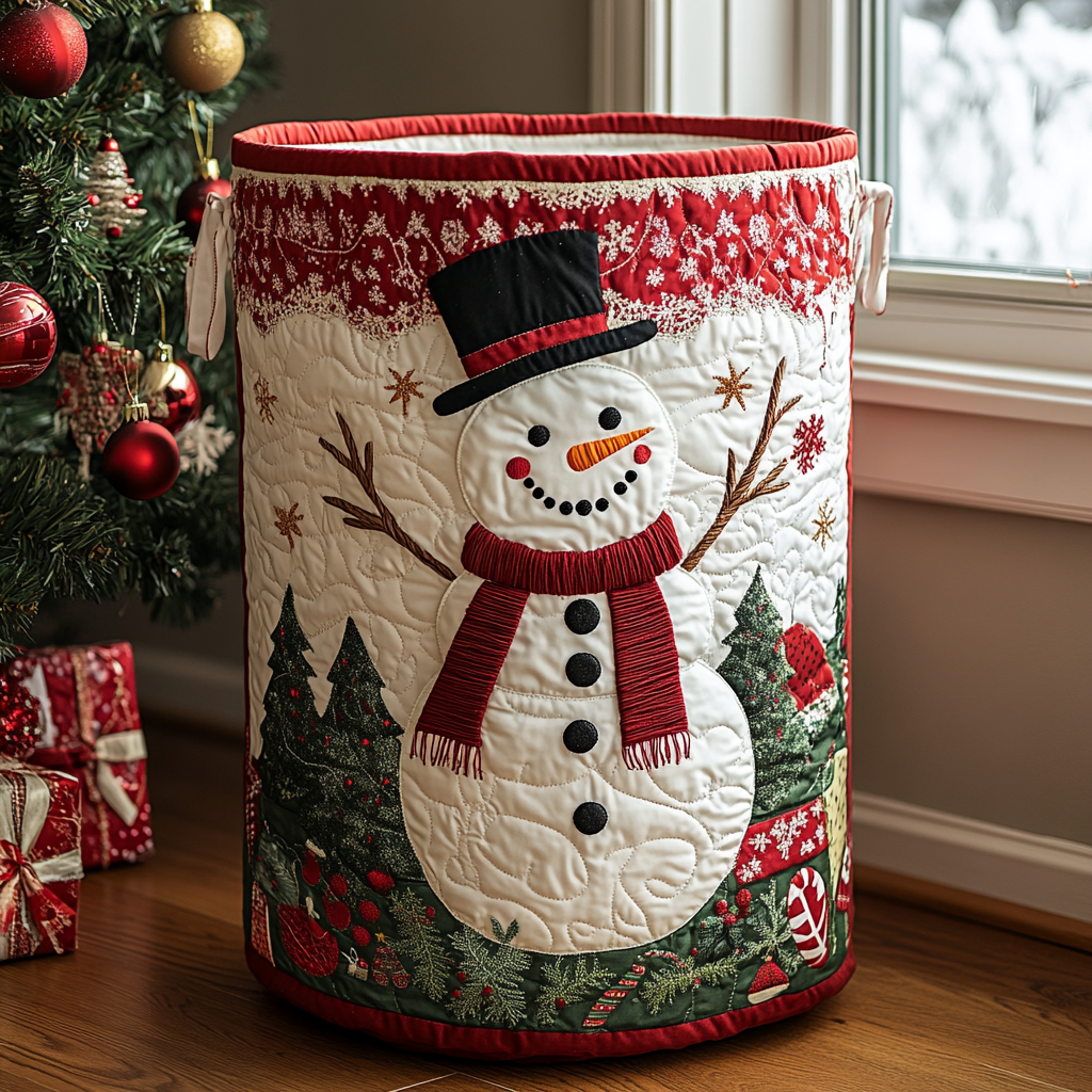 Snowman Joy Laundry Basket