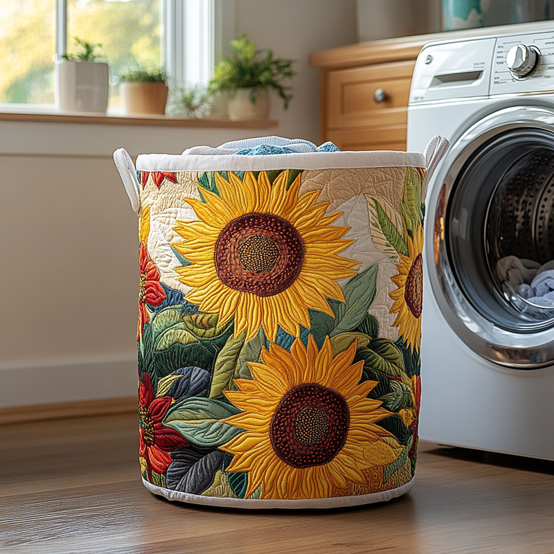 Sunflower Charm Laundry Basket