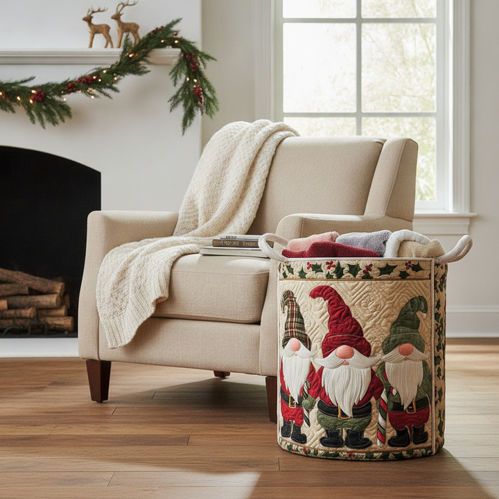 Snowy Gnome Laundry Basket