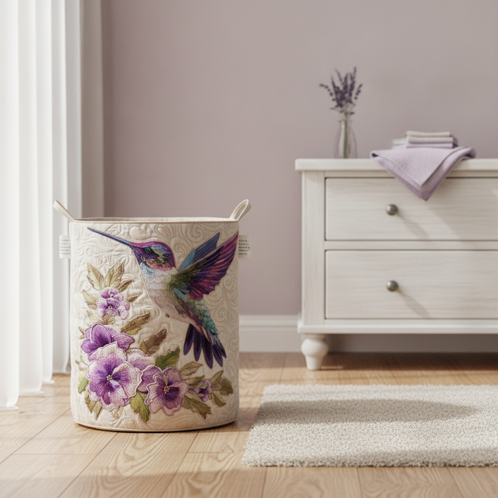 Hummingbird in Bloom Laundry Basket