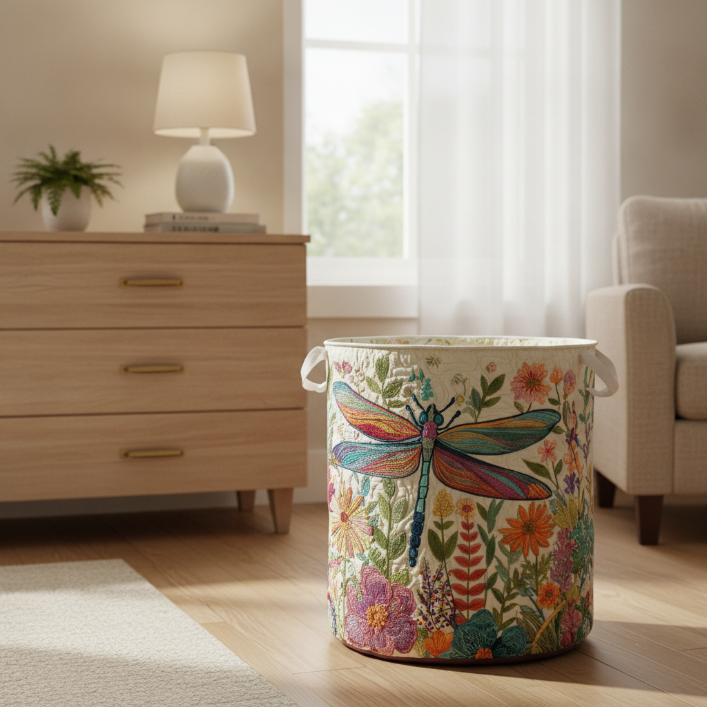 Dragonfly Garden Laundry Basket